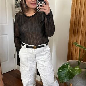 Zara Openwork Knit Sweater Crew Neck. M